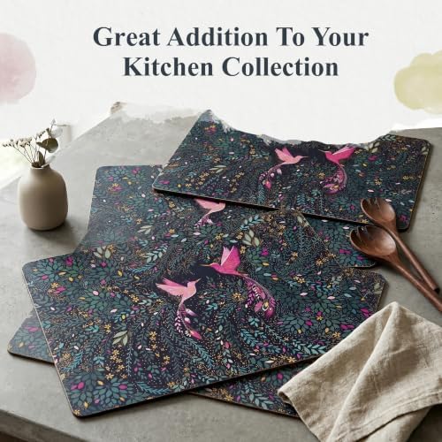 Pimpernel Sara Miller India Placemats (Set of 4) - Decorative Set Up with Hummingbird Paradise Design - Stylish Table Settings with Cork Backing for Dining & Entertaining - Unique for Gifts - Image 7