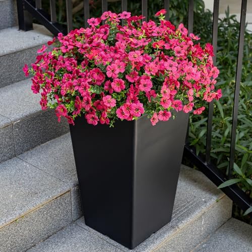 20 Bundles Artificial Flowers for Outdoor, Fake Plants Spring Decor RoseRed - Image 6