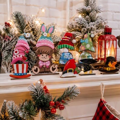 Magnetic Wooden Animal Figurine Interchangeable Holiday Decor (E) - Image 5