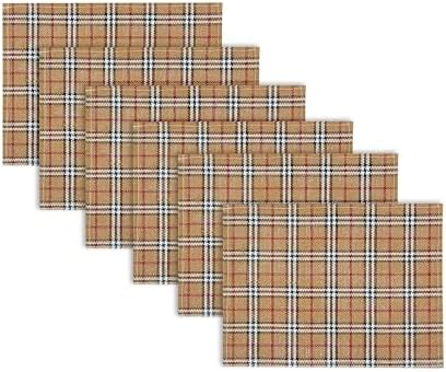Restaurantware 16 x 12 Inch Dining Table Placemats Set Of 6 Rectangle Kitchen Table Mats - Vintage Style Easy To Clean Plastic Scotch Plaid Placemats Wipeable Durable - Image 2