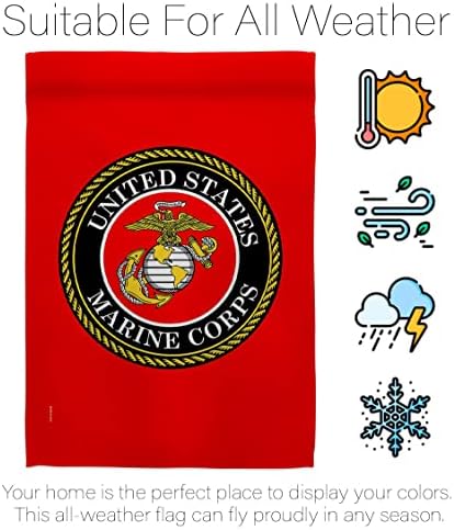 US Military Marine Corps Garden Flag - Set with Stand Armed Forces USMC Semper Fi United State American Veteran Retire Official - House Banner Small Yard Gift Double-Sided Made In USA 13 X 18.5 - Image 5