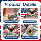 16x7 ft American 250th Anniversary Eagle Garage Door Banner - Patriotic Bald Eagle with “Freedom” & 250 Over Stars and Stripes Backdrop, Hanging Decor for 2026 July 4th & National Celebration, Large Outdoor Wall Sign - Image 4