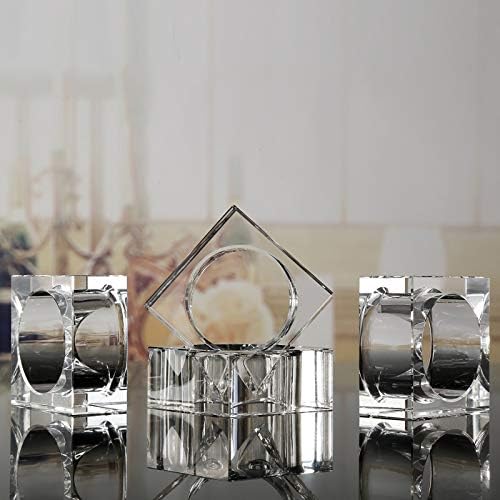 Crystal Napkin Holder Rings Square Design Christmas Decorations for Dinner Set of 12 - Image 2