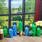 Flameless Candles,with Embedded Star String, Battery Operated Candles Flickering LED Pillar Candles with Remote Control and Timer, Home Decoration Add a Warm and Romantic Atmosphere，Set of 7 (Blue) - Image 6