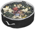 Christmas Wreath Storage Bag 48" with Clear Window | Extra Large Garland Xmas Wreath Container | Durable 600D Oxford Material | XL Huge 48” Holiday Wreath Bags Box (Black) by Primode