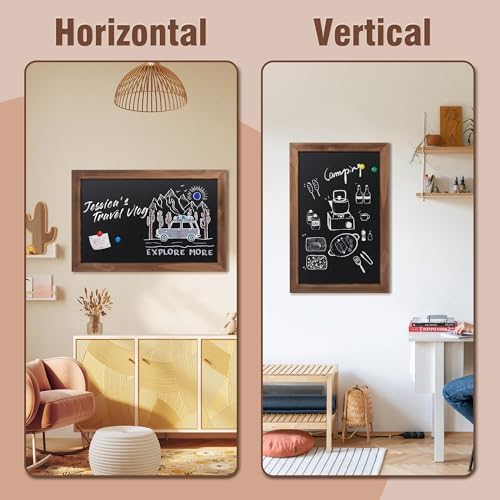 SELEAD Magnetic Chalkboard Words Sign - 20" x 30", Brown Solid Wood Frame - Image 6