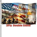 911 Never Forget Flag 3x5 Ft Outdoor Double Sided 9/11 25th Anniversary American Remember Flags Heavy Duty 3 Ply Polyester with 2 Brass Grommets for Outside House Yard Signs Patriotic Memorial Banner Decor by KNAPAL