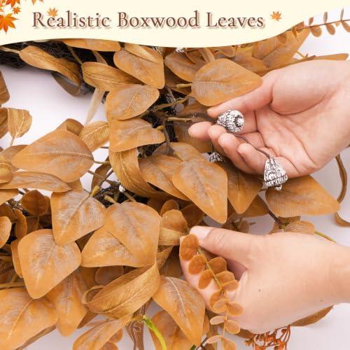 28 Inch Fall Wreath for Front Door, Artificial Eucalyptus Porch Decor - Image 3