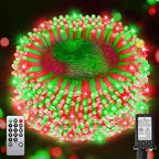 355FT 900 LED Red Green Christmas Lights, Extra Long Outdoor String Lights Waterproof, Timer & Memory, 8 Modes Dimmable Plug in Fairy Light for Outside Tree Patry Holiday Indoor Xmas Decorations by JIXXULVU