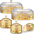 4 Pcs Ramadan Trays with Lid Gold Eid Mubarak Tray Plates Ramadan Moon Candy Dish Table Decorations Food Serving Tray Islam Muslim Al-fitr Cookie Storage Container for Eid Party Supplies by Otoolling