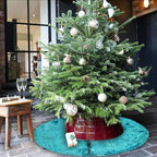 Sophia-Art Christmas Tree Skirt, Luxury Velvet Plush Skirt, Xmas Decoration Holiday Party Décor, Soft Velvet Home Décor Merry Christmas Party Christmas Tree Decorations (Turquoise,56 Inch) - Image 3