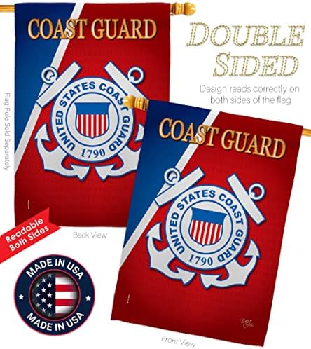 Coast Guard House Flag - Pack Armed Forces USCG Semper Paratus United State American Military Veteran Retire Official USA Embroidery - Banner Small Garden Yard Gift Double-Sided Made In 28 X 40 - Image 3