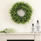 28 Inch Boxwoods Door Wreaths for Front Door, Large Artificial Spring Summer Greenery Wreaths for Porch Wall Window Rustic Farmhouse Wedding Home Outdoor Indoor Decorations - Image 4