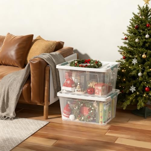 Zopnny 35 Qt Clear Stackable Storage Bins with Lids, 6-Pack - Image 4
