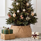 Foilswirl 24 Inch Christmas Tree Collar Wicker Tree Skirt Stand Base - Image 5