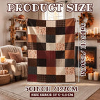 50''x66'' Fall Pumpkin Quilted Throw Blanket Autumn Patchwork - Image 2