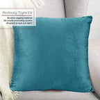Nestl Throw Pillow Covers, Cozy Velvet Decorative Pillow Cases 24x24 Inches, Soft Solid Couch Pillow Covers for Sofa, Bed and Car, Set of 4 - Beach Blue - Image 4