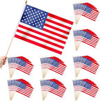 Newwiee USA Handheld Flags on Stick 12 x 18 Inch American Flags with Safety Spear Top for 250th Anniversary Independence Memorial Day 4th of July Yard Garden Decoration(225 Pcs,Usa Flag) by Newwiee