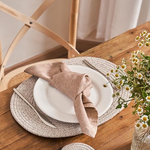 Oval Cotton Rope Placemat Set (7, Taupe Mix) - Image 4