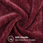 decorUhome Soft Chenille Wine Red Throw Pillow Covers 24X24 Set of 2 - Image 7