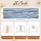 16 Pack 10Ft Cheesecloth Table Runners – Boho Gauze Vintage Table Decor, 120 Inch Long Rustic Cheese Cloth Runner for Wedding, Bridal Shower, Birthday, Romantic Party (Dusty Blue, 24" x 120"-16Packs) - Image 2