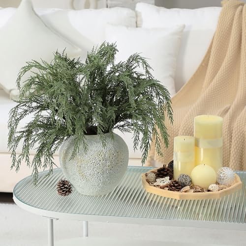 Giegxin 10 Pcs 24 Inch Christmas Artificial Cedar Branches Realistic Modern Greenery Norfolk Pine Stems Xmas Faux Pine Sprays Picks for Vase DIY Christmas Tree Garland Wreath, Festive Home Decor - Image 5