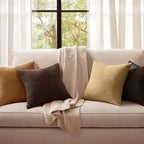 MIULEE Boho Decorative Throw Pillow Covers 20x20 Set of 4 Farmhouse Neutral Cushion Cases Gradient Corduroy Pillow Cases Modern Soft Corduroy Patchwork Home Decor for Couch Sofa Bedroom Camel Brown - Image 2
