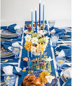 Solino Home 100% Pure Linen Table Runner Indigo Blue Hemstitch, 14 x 144 in - Image 2