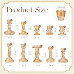 Mumufy 10 Pcs Glass Taper Crystal Candle Holders,Classic,Gold - Image 2