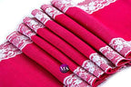 VDS Pack of 20, Burlap Table Runner with White Lace Edge, 100% Natural Jute Rustic Hessian Table Cloth Centerpiece for Wedding Birthday Party Banquet Table Decoration (Size 12X108 Inch)(Magenta) - Image 2