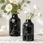Kimdio Ceramic Vase Set, Black, 2pcs by Kimdio