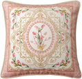 Vintage Pink Floral Pillow Cover 18x18, Tulip Garden by Unknown