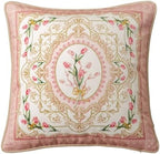 Vintage Pink Floral Pillow Cover 18x18, Tulip Garden by Unknown