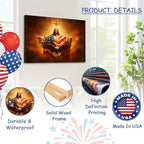 July 4th Patriotic Canvas Wall Art 4th of July USA Decorations American Flag and Eagle Painting Inspirational Picture Wall Decor Independence Day Home Decor 24x32in - Image 4
