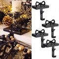 Tudomro 4 Pcs 2 in 1 Christmas Stocking Holders for Mantel with Black Bow by Tudomro