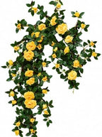71in Artificial Rose Vine Silk Flower Garland Wedding Garden Decor(Yellow) by Unknown