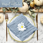 Mixweer 100 Pcs Gauze Cheesecloth Napkins 19.7 x 19.7 Inch, Dusty Blue - Image 5