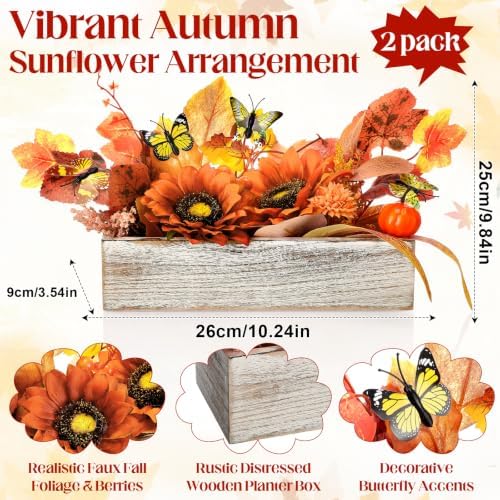 Zeyune 2 Pcs Fall Table Centerpieces, Fall Decor for Dining Table - Image 2