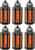 Vela Lanterns Decorative Indoor Moroccan Candle Holder, Amber, M, 6-Pack by VelaCandleLanterns