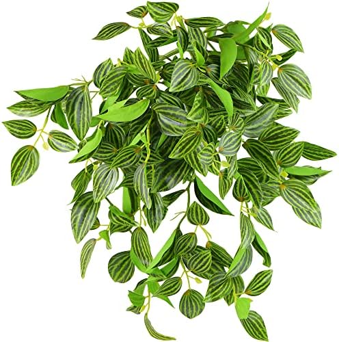 FiveSeasonStuff Watermelon Peperomia Real Touch Hanging Plant, 2 Stems by FiveSeasonStuff
