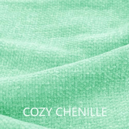 Chenille Throw Blanket for Couch 50" x 60", Mint Green - Image 3