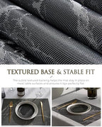 Leetaltree Woven Vinyl Placemats Set of 12,Black Marble - Image 4