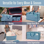 VENO 10 Pack Extra Large Heavy Duty Moving Bags with Wide Opening & Reinforced Handles, Reusable Storage Tote Bags with Strong Zippers for Clothes, College Dorm Essentials & Moving Supplies - Image 6