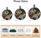 24 Inch Round Storage Bag 2 Pack,Polynesia Sea Turtle Waterproof Wreath Storage Container with Handles&Zipper Traditional Tribe Ocean Life Closet Organizer Bags Garland Box - Image 7