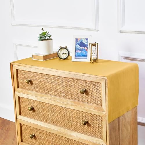 Solino Home 100% Pure Linen Table Runner Mustard Yellow, Fete 14 x 48 in - Image 5
