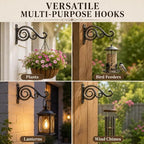 4 Pack Hanging Plant Brackets 6 Inch, Heavy Duty Black Cast Iron Wall Hooks - Image 6