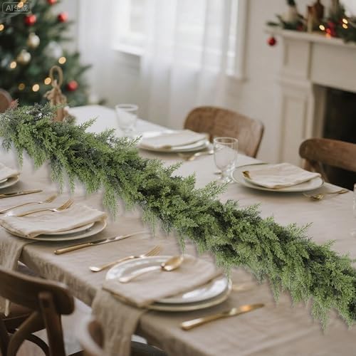 yofit 6FT Artificial Cedar Pine Garland Christmas Decorations - Image 2