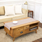 Solino Home 100% Linen Table Runner, 14 x 60 in, Cinnamon and White Striped by SolinoHome