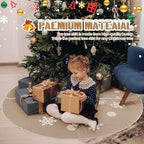 Large Christmas Burlap Tree Skirt Snowflake, 84 Inch, Beige - Image 6