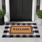 Homydecor Buffalo Plaid Rug and Coir Welcome Doormat Set for Front Porch - Image 7